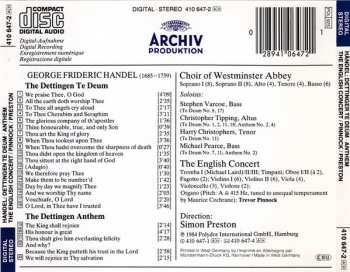 CD Georg Friedrich Händel: Dettingen Te Deum / Dettingen Anthem 422495