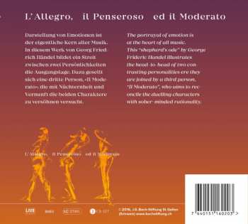 CD Georg Friedrich Händel: L'Allegro, Il Penseroso Ed Il Moderato 303516