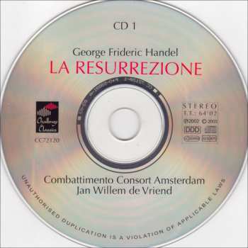 2CD Georg Friedrich Händel: La Resurrezione (Live Recording) 320381