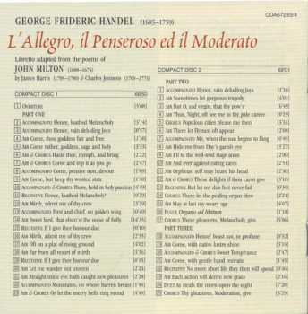 2CD Georg Friedrich Händel: L'Allegro, Il Penseroso Ed Il Moderato 151208