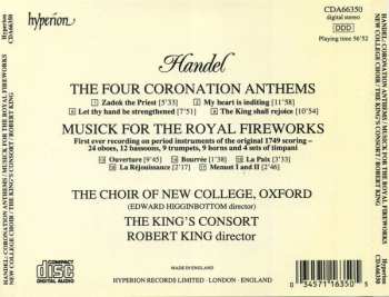 CD Georg Friedrich Händel: Musick For The Royal Fireworks • Four Coronation Anthems 292694
