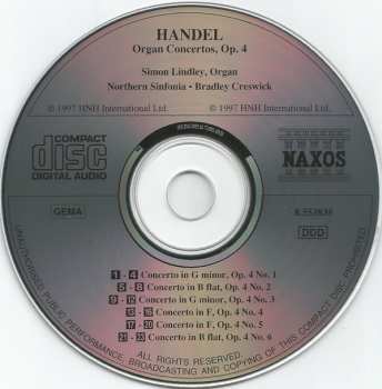 CD Georg Friedrich Händel: Organ Concertos Op. 4 294541