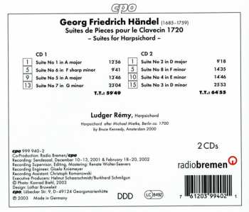 2CD Georg Friedrich Händel: Suites de Pieces le Clavecin 1720 112890