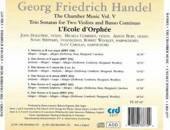 CD Georg Friedrich Händel: The Chamber Music Vol. V: The Trio Sonatas For Two Violins And Basso Continuo  527305