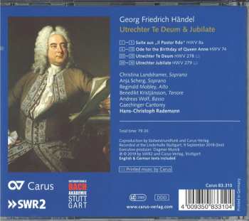 CD Georg Friedrich Händel: Utrechter Te Deum & Jubilate 325086
