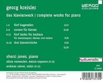 CD Georg Kreisler: Das Klavierwerk / Complete Works For Piano / Fünf Lieder Für Barbara  194498