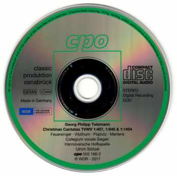 CD Georg Philipp Telemann: Christmas Cantatas II 286973