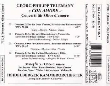 CD Georg Philipp Telemann: Concerti für Oboe d'Amore 319732