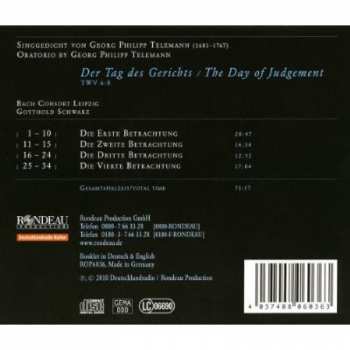 CD Georg Philipp Telemann: Der Tag Des Gerichts / The Day Of Judgement 117390