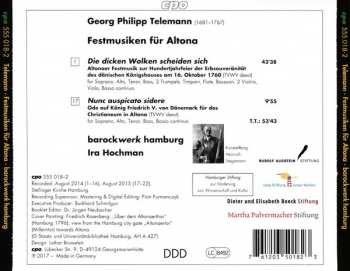 CD Georg Philipp Telemann: Die Dicken Wolken Scheiden Sich; Festmusik Für Altona 122341