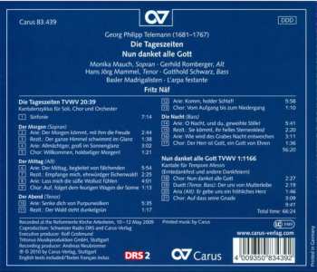 CD Georg Philipp Telemann: Die Tageszeiten / Nun Danket Alle Gott 298088