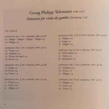 2CD Georg Philipp Telemann: Fantasias For Viola Da Gamba (Hamburg, 1735) 334109