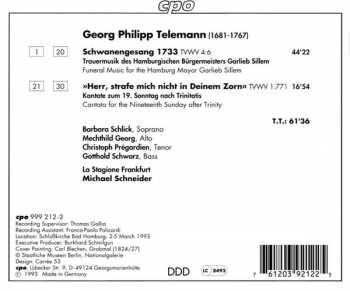 CD Georg Philipp Telemann: Funeral Music For Garlieb Sillem 115455
