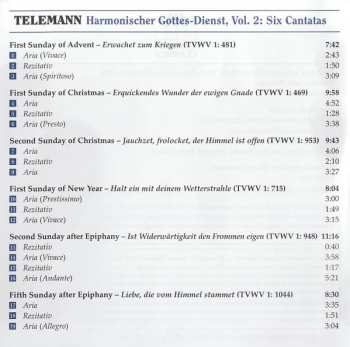 CD Georg Philipp Telemann: Harmonischer Gottes-Dienst, Vol. 2: The Cantatas For Middle Voice, Violin And Basso Continuo I 173881