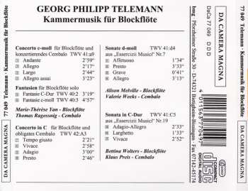 CD Georg Philipp Telemann: Kammermusik Für Blockflöte 303134