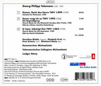 CD Georg Philipp Telemann: Komm Geist Des Herrn (Late Cantatas) 111196