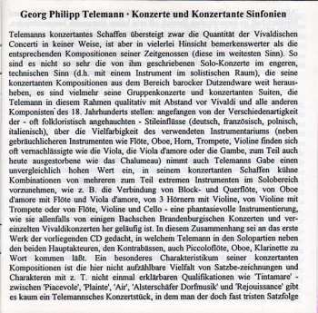 CD Georg Philipp Telemann: Konzerte & Konzertante Sinfonien 337372