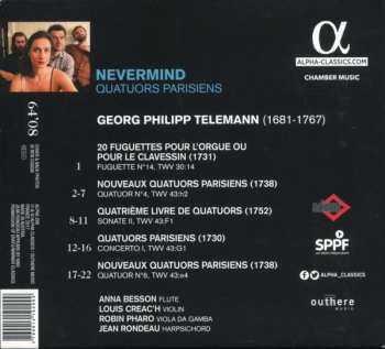 CD Georg Philipp Telemann: Quatuors Parisiens 332461