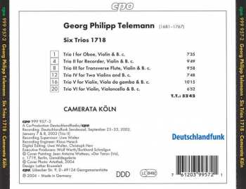 CD Georg Philipp Telemann: Six Trios 1718 127684