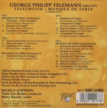 4CD/Box Set Georg Philipp Telemann: Tafelmusik • Musique De Table (Complete) 356662
