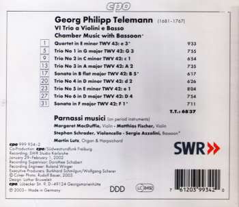 CD Georg Philipp Telemann: Trio Sonatas 114175