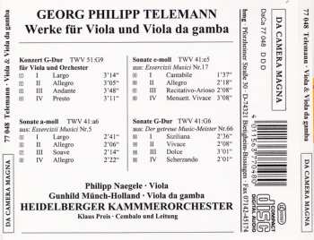 CD Georg Philipp Telemann: Werke Für Viola Und Viola Da Gamba 316082