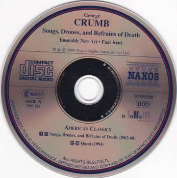 CD George Crumb: Songs, Drones, And Refrains Of Death 296636