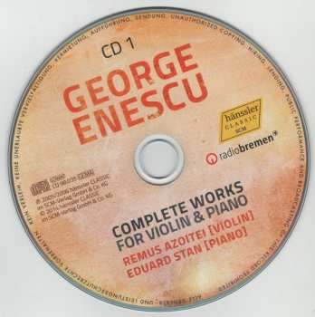 2CD George Enescu: Complete Works For Violin And Piano 382685