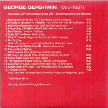 10CD/Box Set George Gershwin: 1898-1937