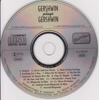 CD George Gershwin: Gershwin Plays Gershwin 112231