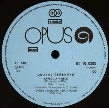 LP George Gershwin: Rhapsody In Blue / An American In Paris 140410
