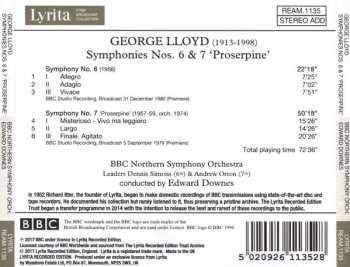 CD George Lloyd: Symphony No. 6; Symphony No. 7 "Proserpine" 350931