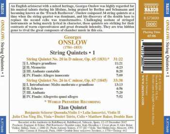 CD George Onslow: String Quintets • 1  Nos. 20 And 26 119235