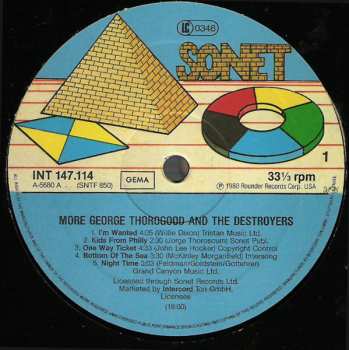 LP George Thorogood & The Destroyers: More George Thorogood And The Destroyers