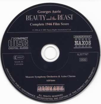 CD Georges Auric: Beauty and the Beast (La Belle Et La Bête) Complete 1946 Film Score 460951