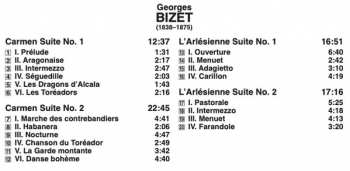 CD Georges Bizet: Carmen Suites; L'Arlésienne Suites 329379