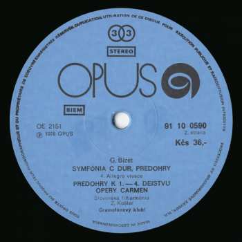 LP Georges Bizet: Symfónia C Dur / Predohry Z Opery Carmen 279634