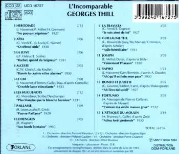 CD Georges Thill: L'Incomparable Georges Thill 256206