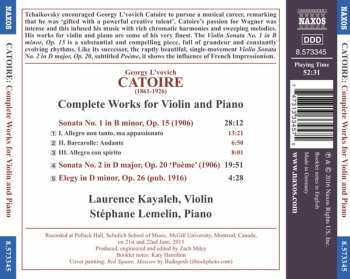 CD Georgy Catoire: Complete Works For Violin And Piano 251508