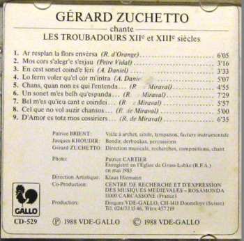 CD Gérard Zuchetto: Gérard Zuchetto Chante Les Troubadours XIIe Et XIIIe Siècles 288190
