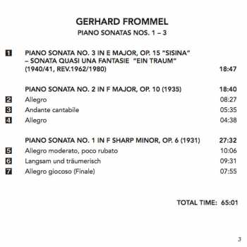 CD Gerhard Frommel: Piano Sonatas Nos. 1-3 250348