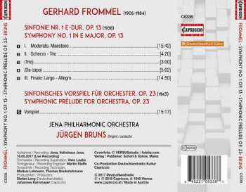CD Gerhard Frommel: Symphony No. 1 Op. 13; Symphonic Prelude Op. 23 179701