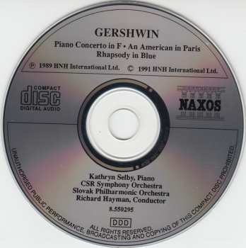 CD George Gershwin: Rhapsody In Blue • An American In Paris • Piano Concerto 391325
