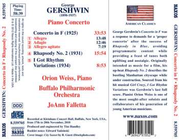 CD George Gershwin: Concerto In F (Rhapsody No. 2 I Got Rhythm Variations) 494233