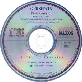 CD George Gershwin: Concerto In F (Rhapsody No. 2 I Got Rhythm Variations) 494233