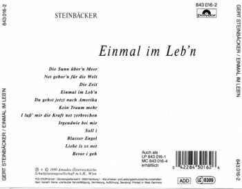 CD Gert Steinbäcker: Einmal Im Leb'n 313922