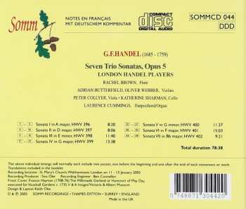CD Georg Friedrich Händel: Seven Trio Sonatas, Opus 5 429088