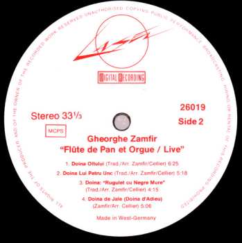 LP Gheorghe Zamfir: The Pan Flute King 'Live' 487007