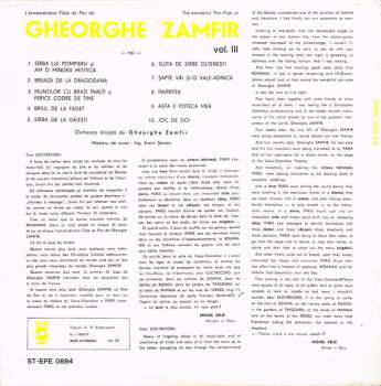 LP Gheorghe Zamfir: L'Extraordinaire Flûte De Pan De Gheorghe Zamfir Vol. III / The Wonderful Pan-Pipe Of Gheorghe Zamfir Vol. III 41758