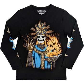 Merch Ghost: Ghost Unisex Long Sleeve T-shirt: The Burning (sleeve Print) (small) S